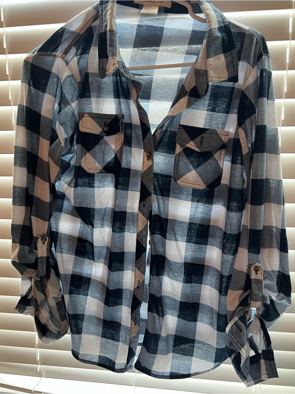Passport Black and White Buffalo Plaid Shirt